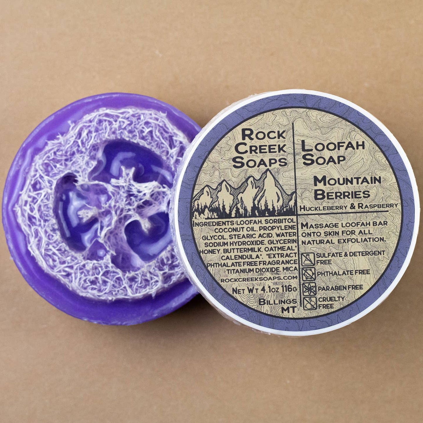 Mountain Berries Loofah Soap | Huckleberry & Rasberry