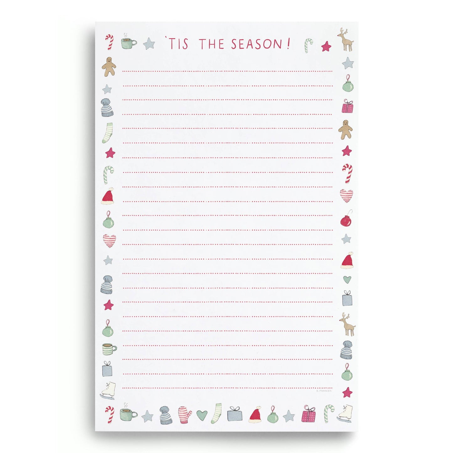 Merry Motif Notepad | Holiday Christmas List